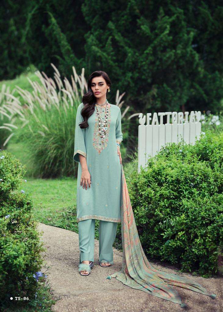 Varsha Tahseen Pashmina Self Woven Fabric Embroidered Salwar Suits