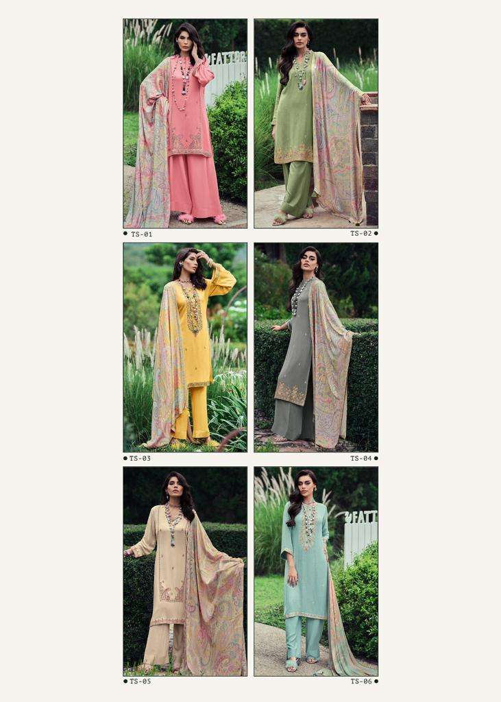 Varsha Tahseen Pashmina Self Woven Fabric Embroidered Salwar Suits