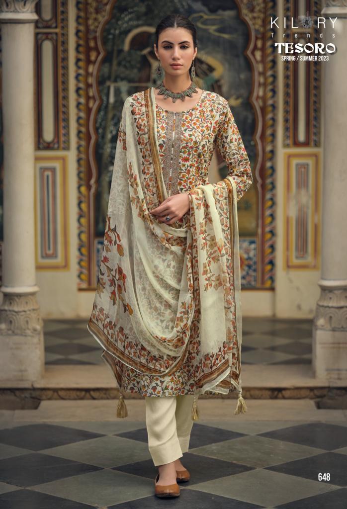 Kilory Trendz Tesoro Pure Lawn Cotton Fancy Embroidery Work Designer Partywear Salwar Kameez