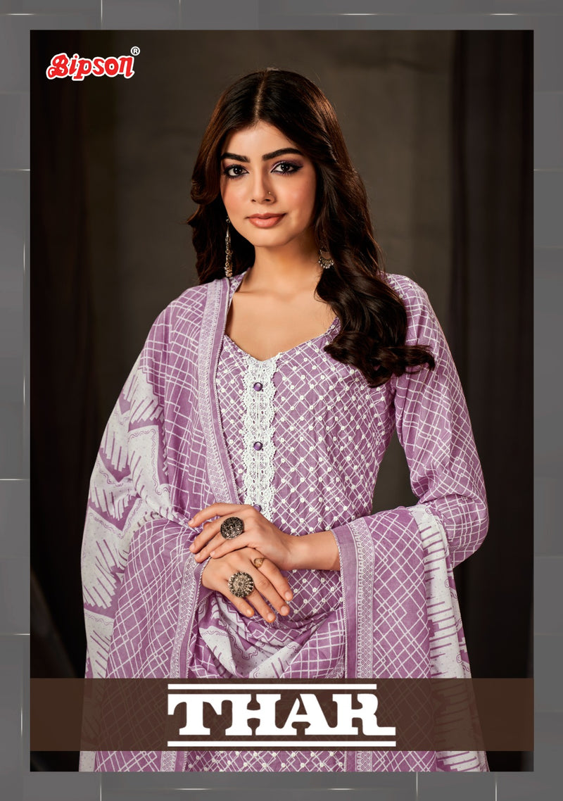 Bipson Prints Thar 2194 Cotton Prints With Fancy Thered Work Suits