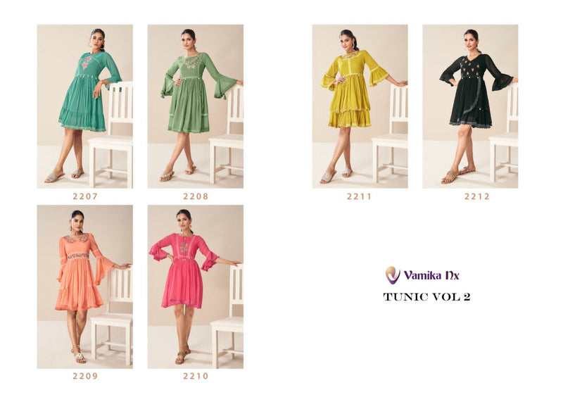 Vamika Nx Tunic Vol 2 Georgette Fancy Floral Designs Fancy Tunic Collection