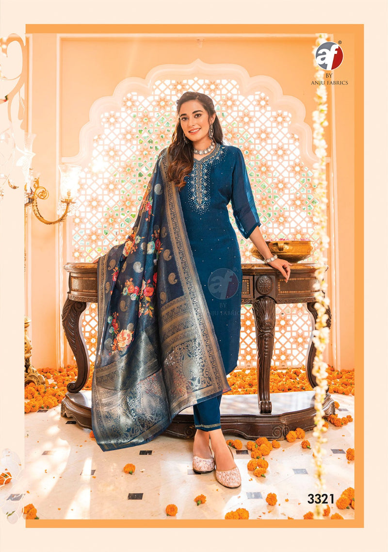 Anju Fabrics Tyohaar Viscose With Oragnaza Digital Printed Designer Readymade Suits