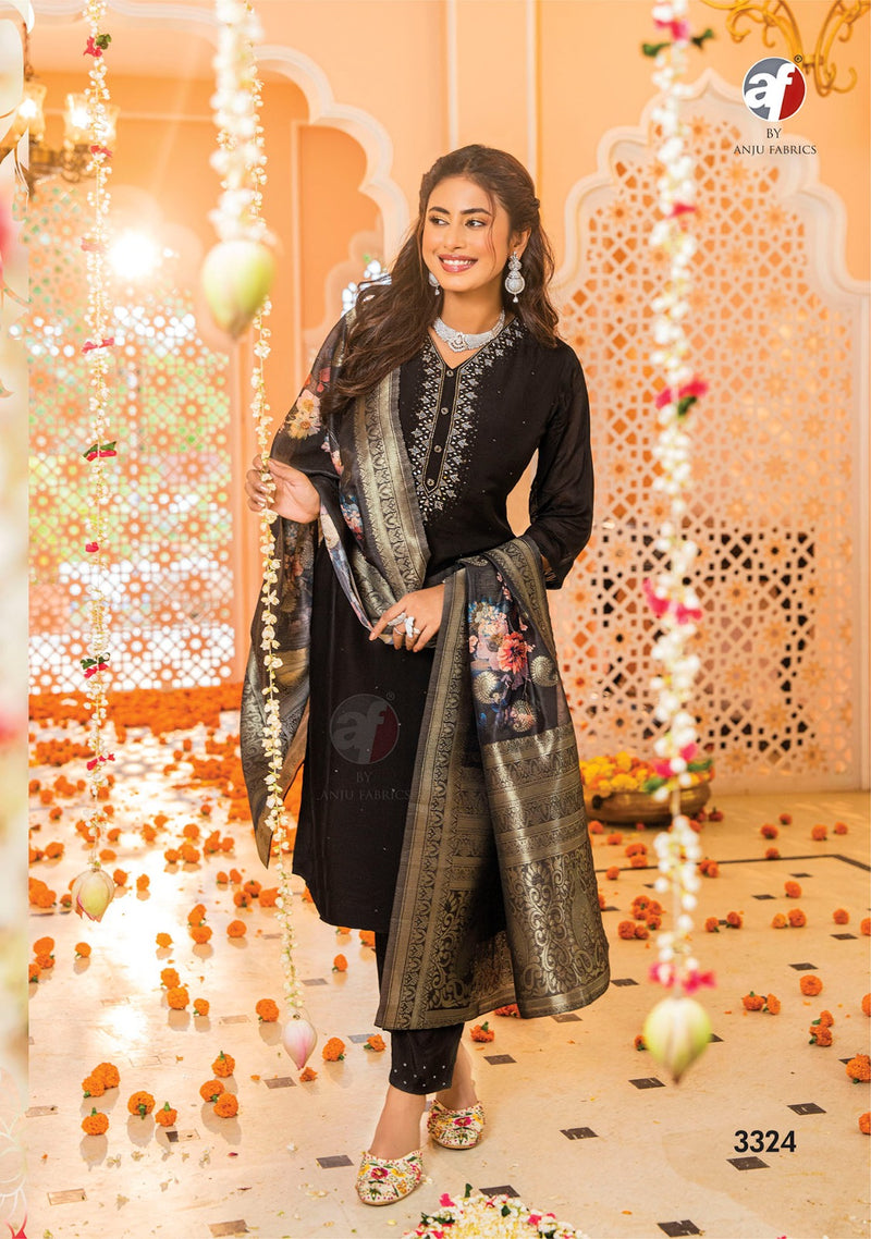 Anju Fabrics Tyohaar Viscose With Oragnaza Digital Printed Designer Readymade Suits