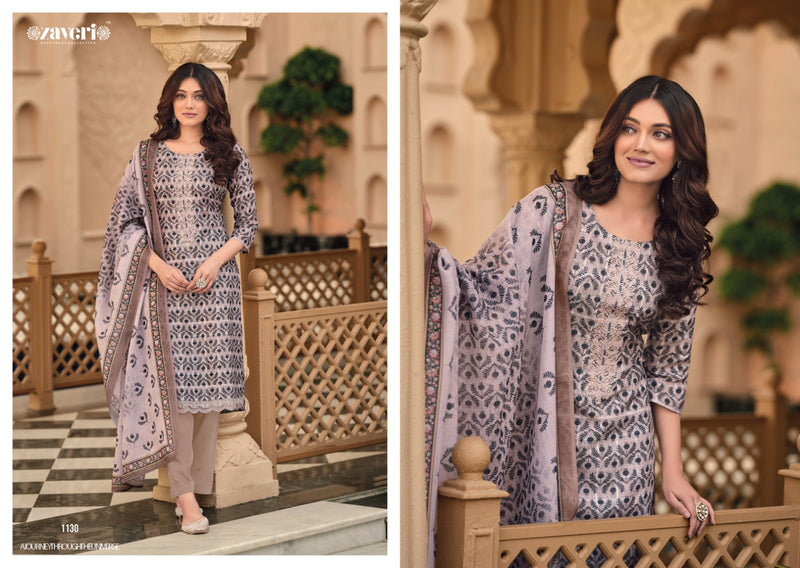 Zaveri Woman Beauty Unicorn Vol 2 Linen Fabrics With Embroidery Work Ready Made Suits