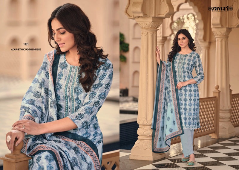 Zaveri Woman Beauty Unicorn Vol 2 Linen Fabrics With Embroidery Work Ready Made Suits