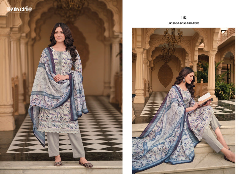 Zaveri Woman Beauty Unicorn Vol 2 Linen Fabrics With Embroidery Work Ready Made Suits