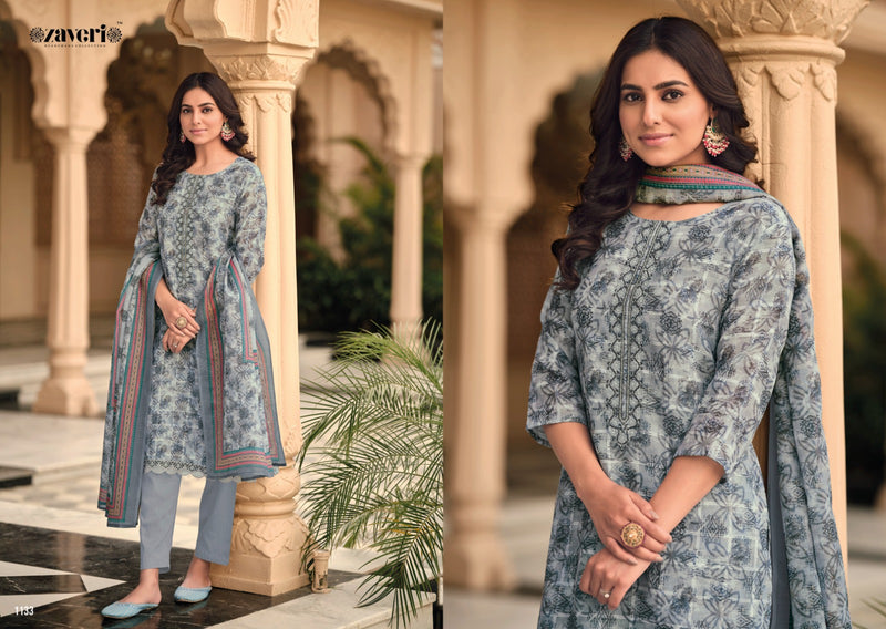Zaveri Woman Beauty Unicorn Vol 2 Linen Fabrics With Embroidery Work Ready Made Suits