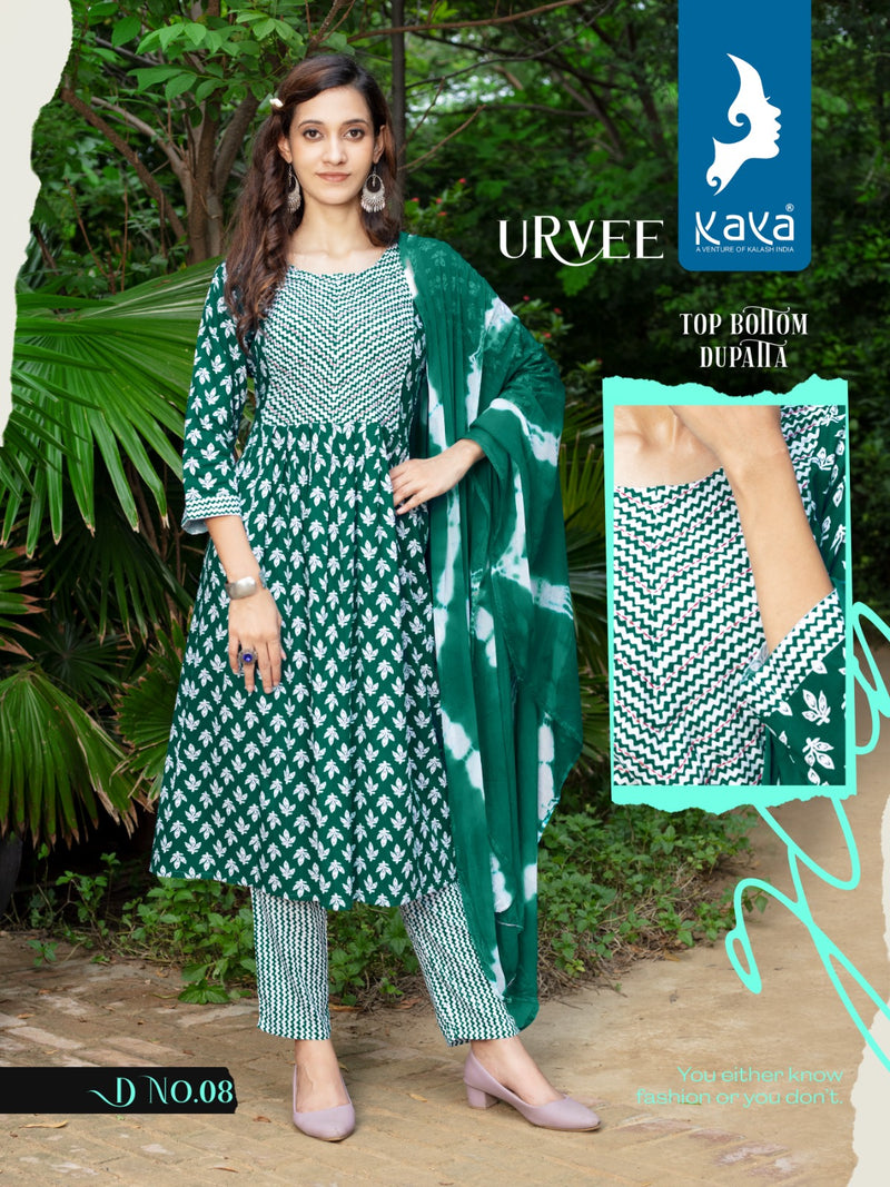 Kaya Urvee Rayon Fancy Print Kurti With Pant & Nazneen Duppata