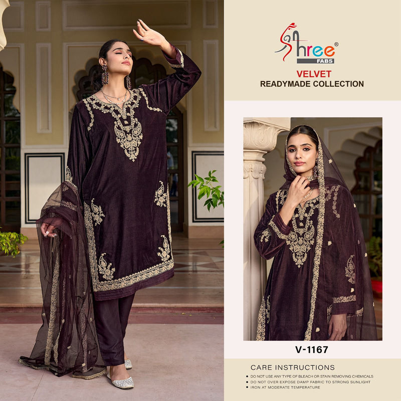 Shree Fans DNO V 1167 Velvet With Embroidery Work Pret Kurtis