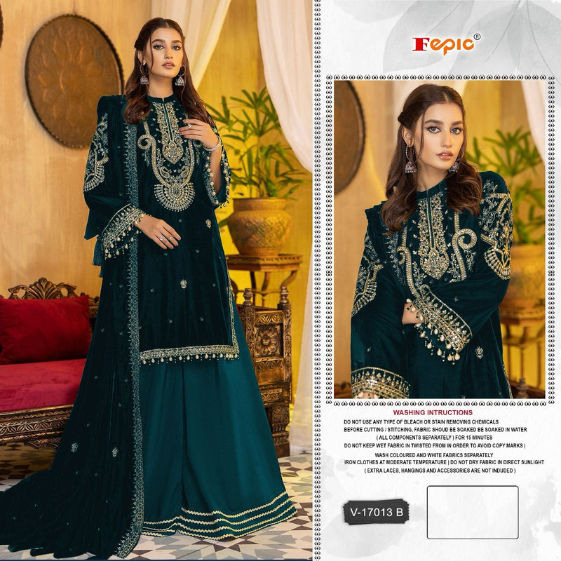 Fepic Rosemeen V 17013 Velvet Embroidery Designer Suit Collection