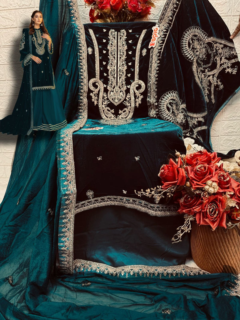 Fepic Rosemeen V 17013 Velvet Embroidery Designer Suit Collection