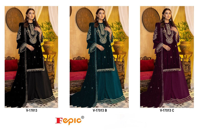 Fepic Rosemeen V 17013 Velvet Embroidery Designer Suit Collection