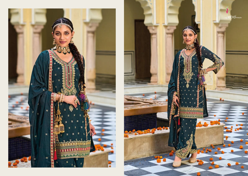 Eba Lifestyle Vaani Silk With Embroidery Work Designer Readymade Suit