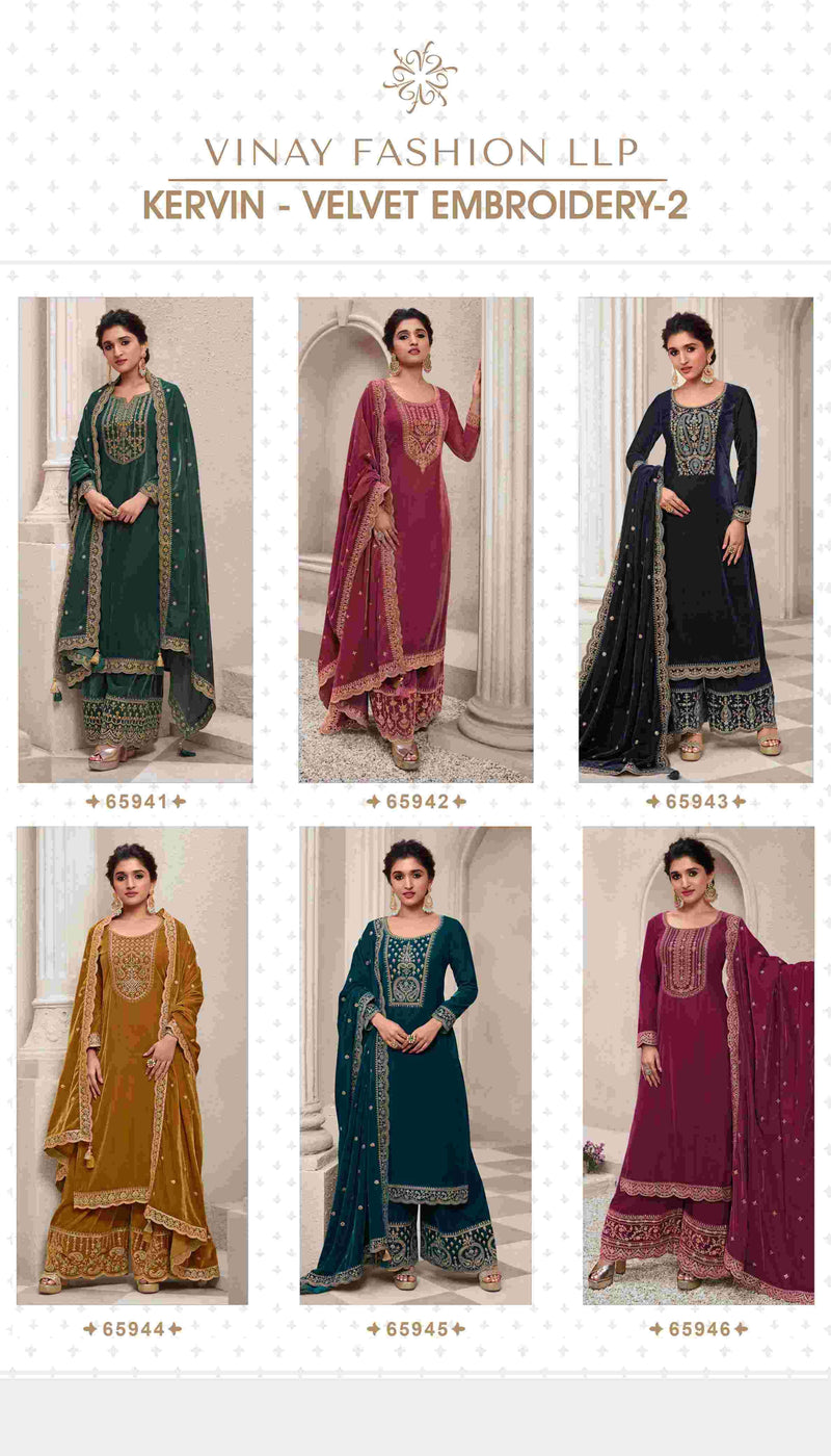 Vinay Fashion Velvet Embroidery Vol 2 Velvet Heavy Designer Suits