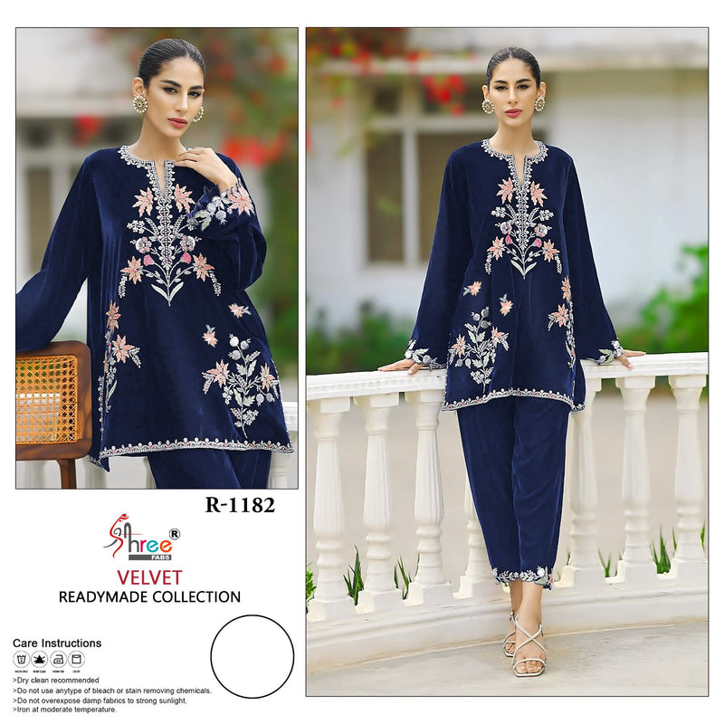 Shree Fabs Velvet Readymade Collection Velvet Designer Kurti Collection
