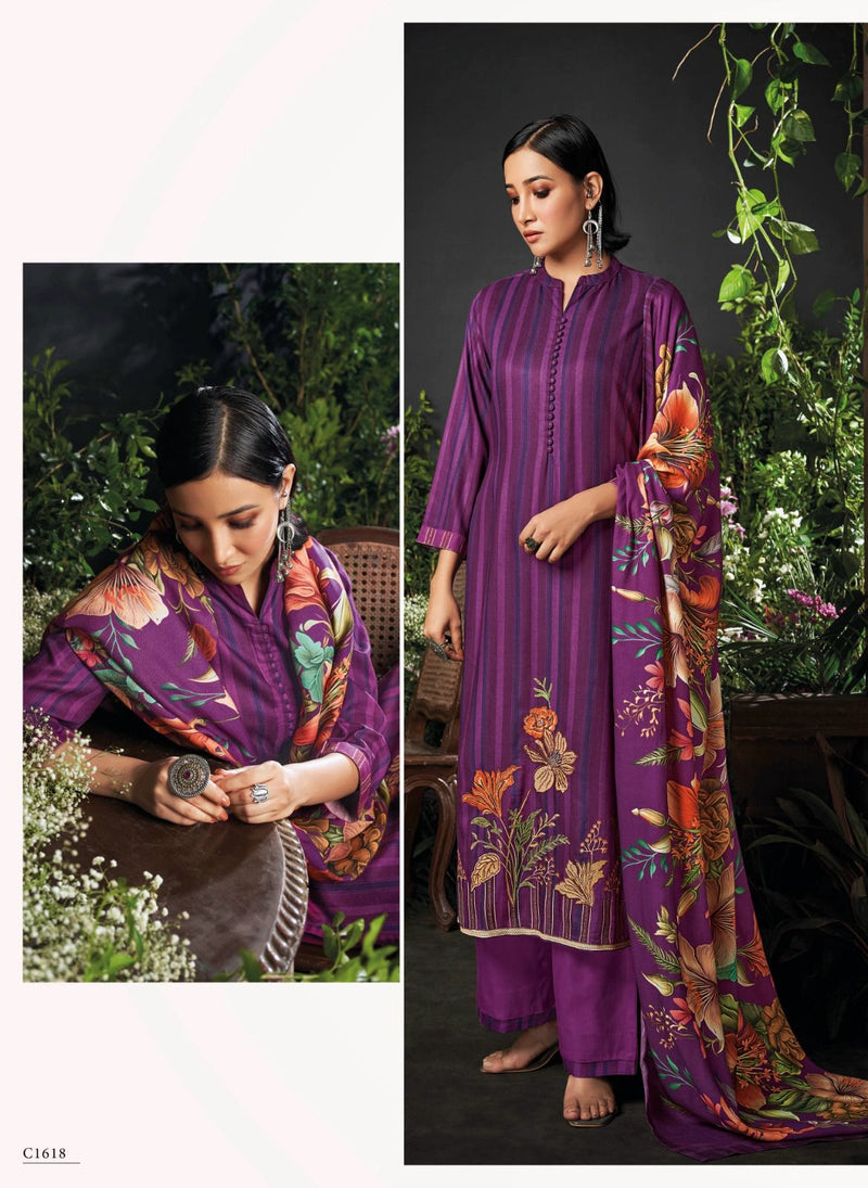 Ganga Venya Pashmina Printed With Embroidered Fancy Salwar Suit Collection