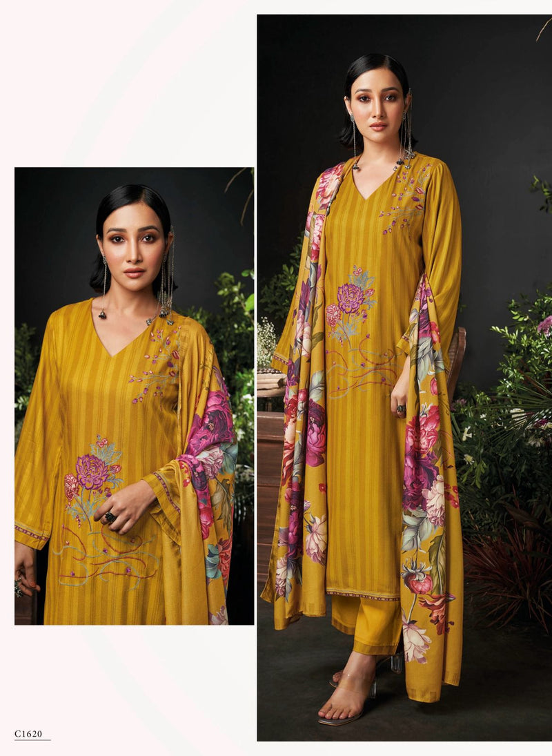 Ganga Venya Pashmina Printed With Embroidered Fancy Salwar Suit Collection