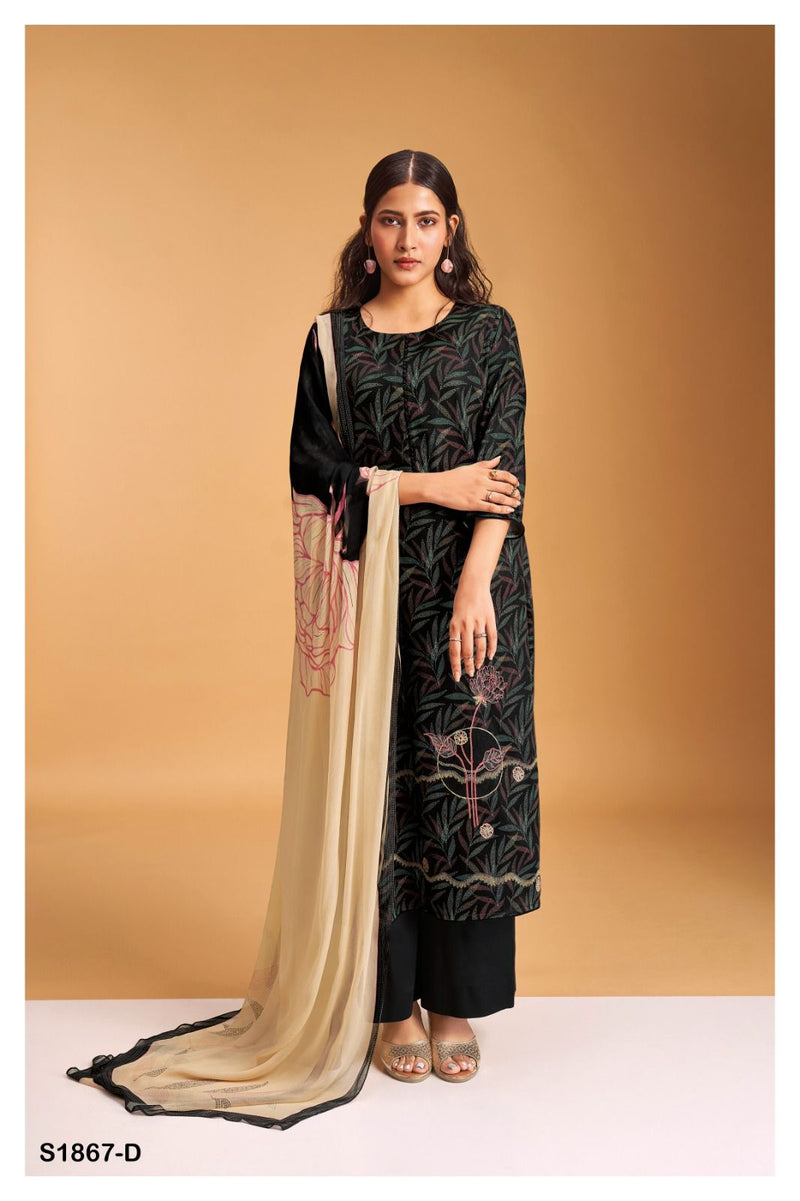 Ganga Vera 1867 Cotton Silk Printed With Embroidery Designer Fancy Suits