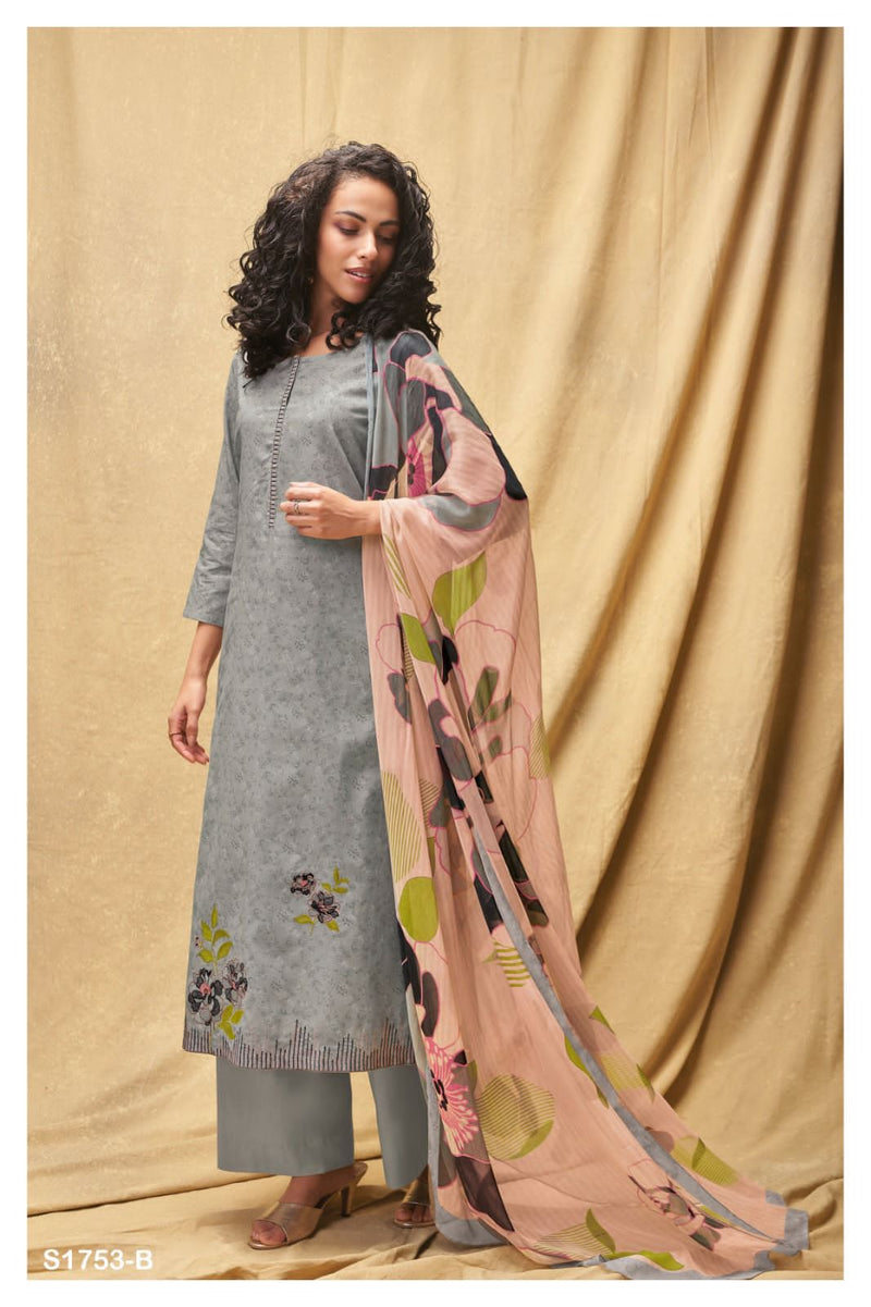 Ganga Veronica 1753 Cotton Printed With Fancy Embroidery Suits
