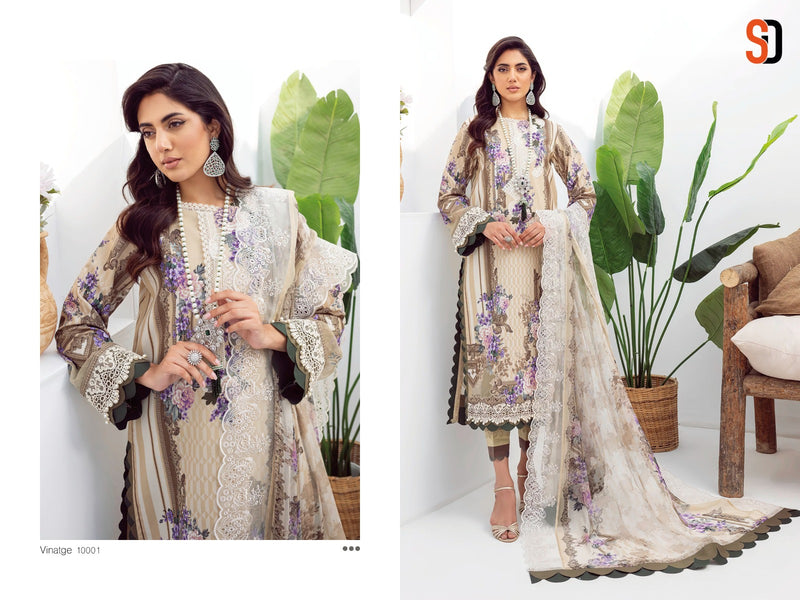 Sharaddha Designer Vintag Vol 10 Lawn Cotton Printed With Facy Embroidery Work Suits