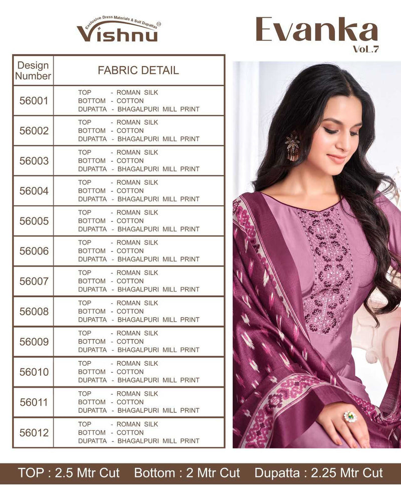 Vishnu Evanka Vol 7 Roman Silk Beautiful Designer Classical Daily Wear Salwar Kameez