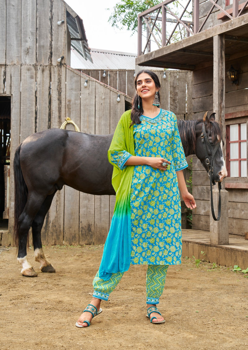 Wanna Cotton Candy Cotton Printed With Sober Embroidery Kurti Collcetion