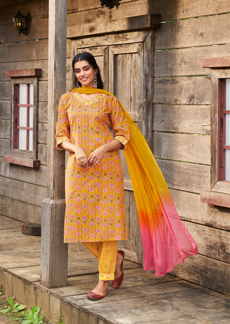 Wanna Cotton Candy Cotton Printed With Sober Embroidery Kurti Collcetion