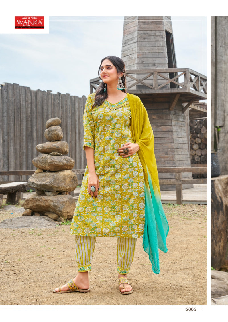 Wanna Cotton Candy Cotton Printed With Sober Embroidery Kurti Collcetion