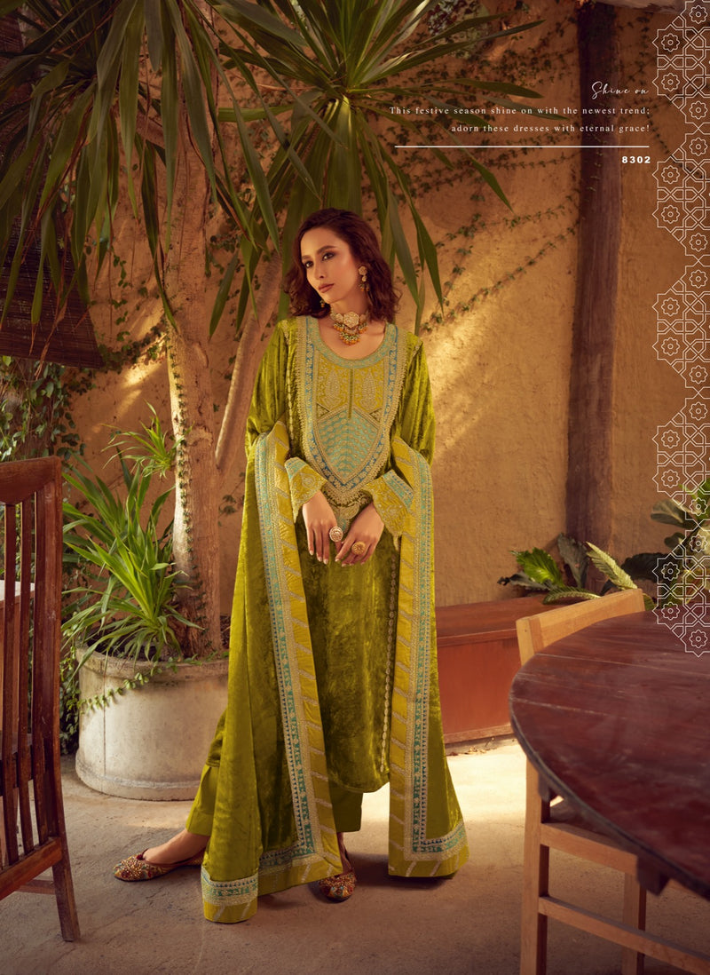 Aiqa Winter Diaries Velvet Fancy Work Embroidery Heavy Salwar Kameez