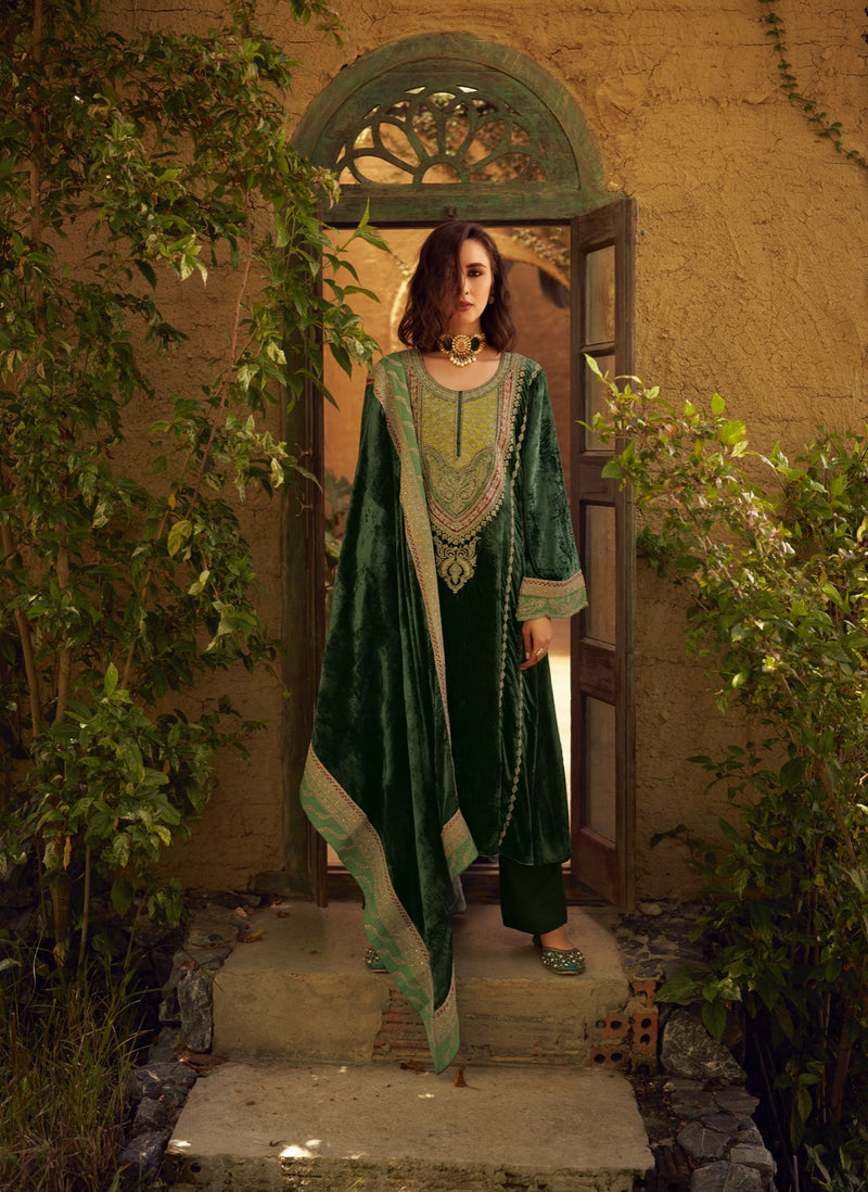 Aiqa Winter Diaries Velvet Fancy Work Embroidery Heavy Salwar Kameez