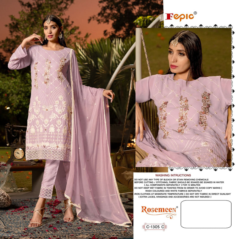 Fepic Rosemeen Georgette Embroidered With Heavy Khatli Work Suits
