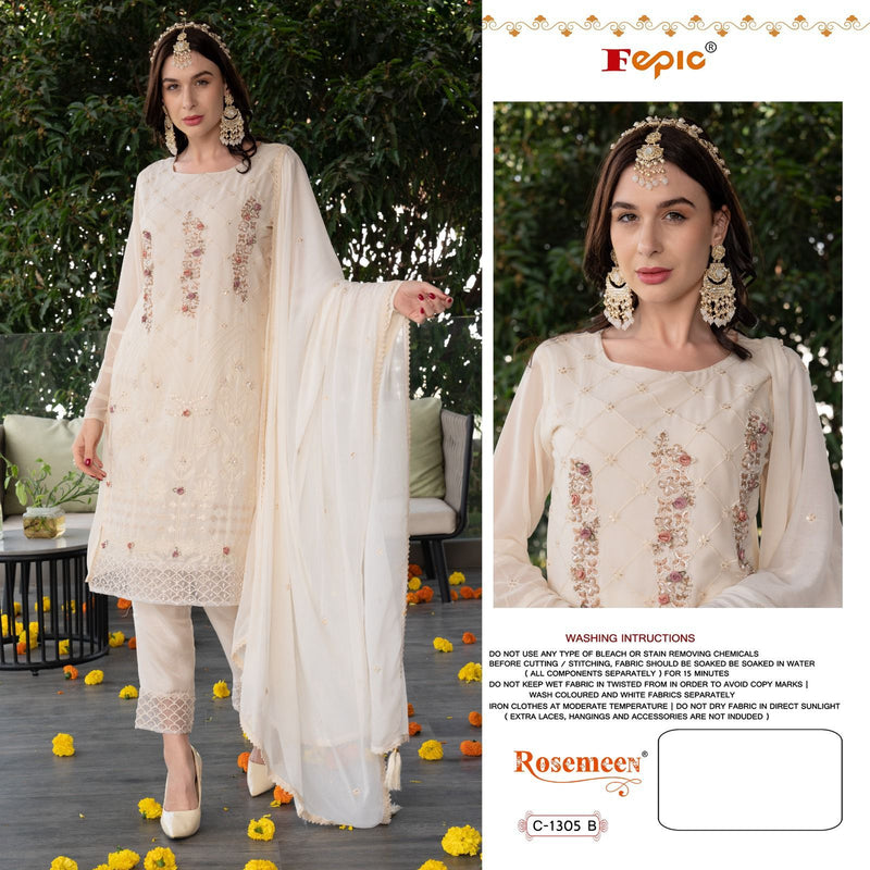 Fepic Rosemeen Georgette Embroidered With Heavy Khatli Work Suits