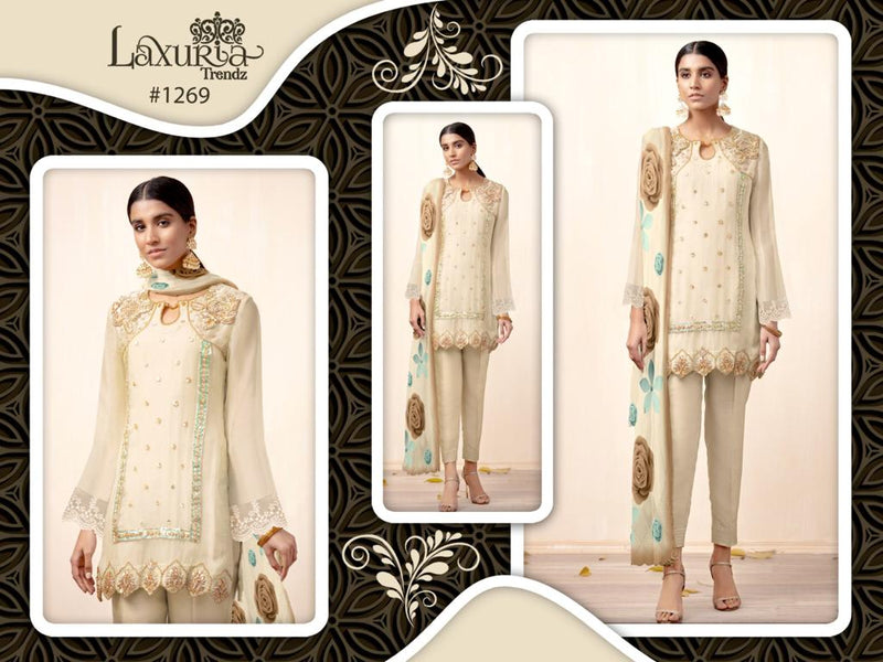 Laxuria Trendz Dno 1269 Fox Georgette Heavy Handwork Pret Kurti