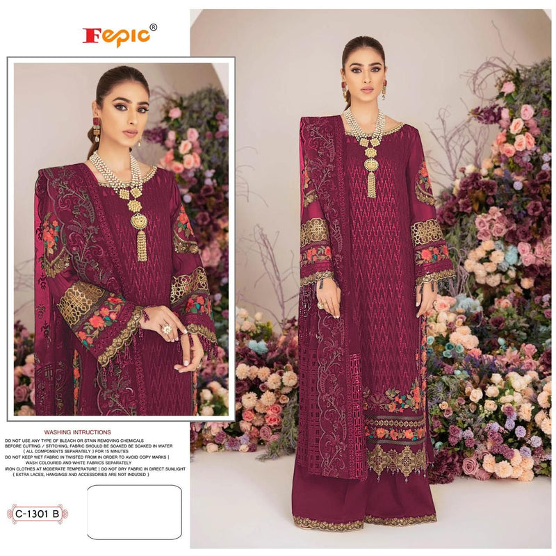 Fepic Suits Rosemeen C 1301 Georgette Embroidered Pakistani Salwar Kameez