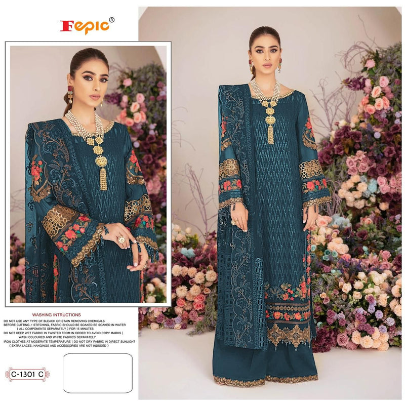 Fepic Suits Rosemeen C 1301 Georgette Embroidered Pakistani Salwar Kameez