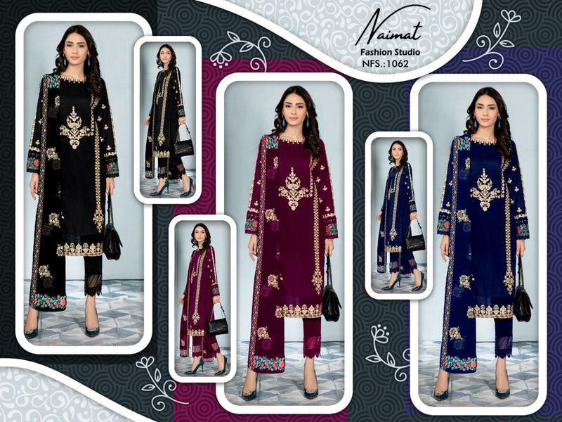 Naimat Fashoin Studio presents NFS 1062 Pure Fox With Beautiful Embroidery Work Pret Collection