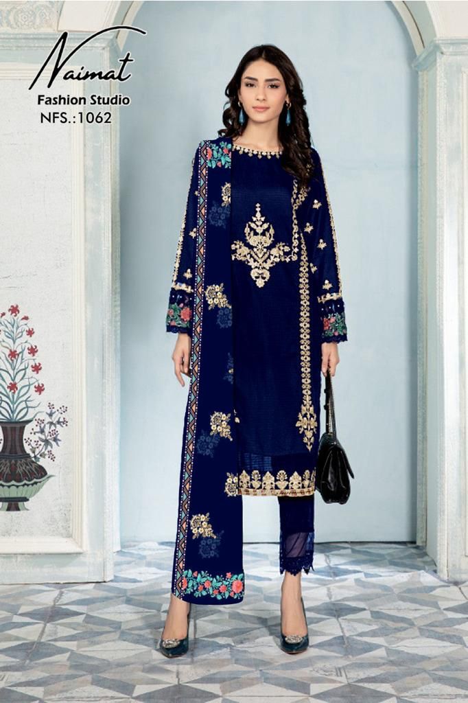 Naimat Fashoin Studio presents NFS 1062 Pure Fox With Beautiful Embroidery Work Pret Collection