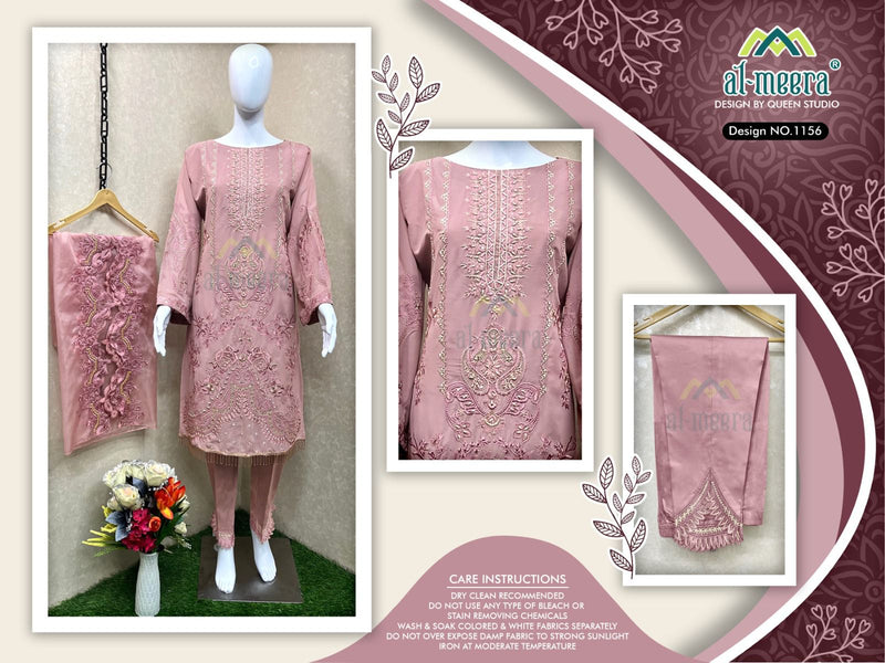 Al meera D No1156  Fox Georgette Embroidery Salwar Suits