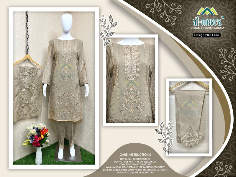 Al meera D No1156  Fox Georgette Embroidery Salwar Suits