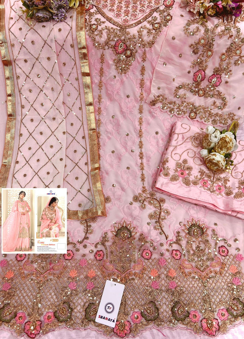 Shanaya D no S 111 Fox Georgette With Heavy Embroidered Salwar Suits