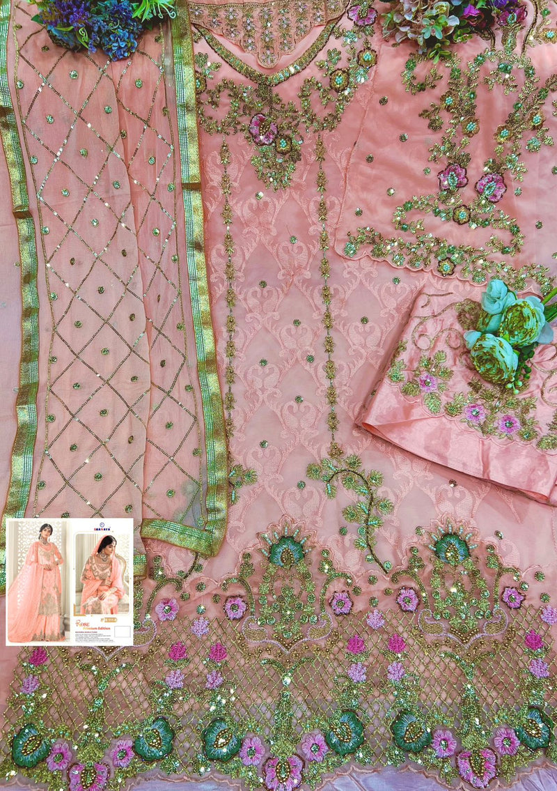 Shanaya D no S 111 Fox Georgette With Heavy Embroidered Salwar Suits