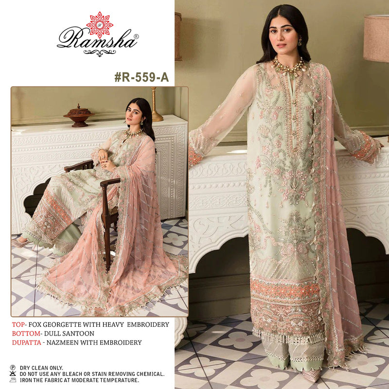 Ramsha R 559 Nx Georgette Heavy Embroidery Salwar Suits