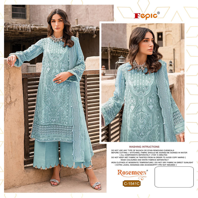 Fepic Rosemeen Organza Embroidered With Heavy Handwork Salwar Kameez