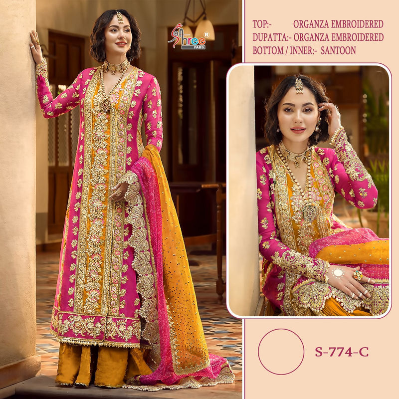Shree Fab S 774  Organza With Fancy Embroided Salwar suits