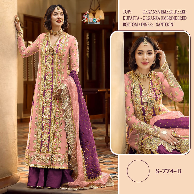 Shree Fab S 774  Organza With Fancy Embroided Salwar suits