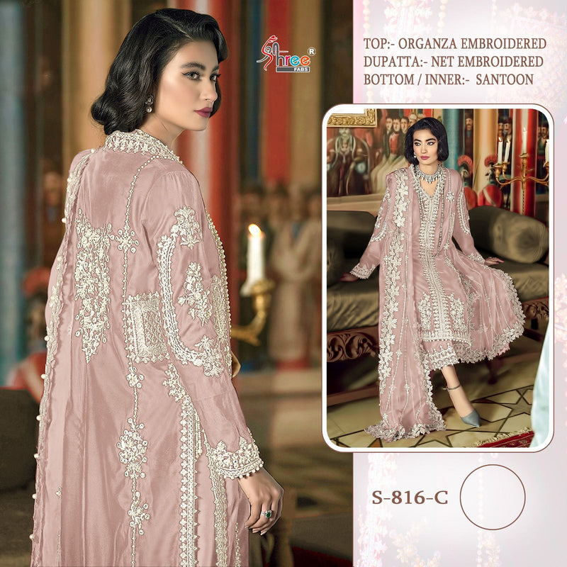 Shree fabs S 816 Organza Embroided Salwar Suits