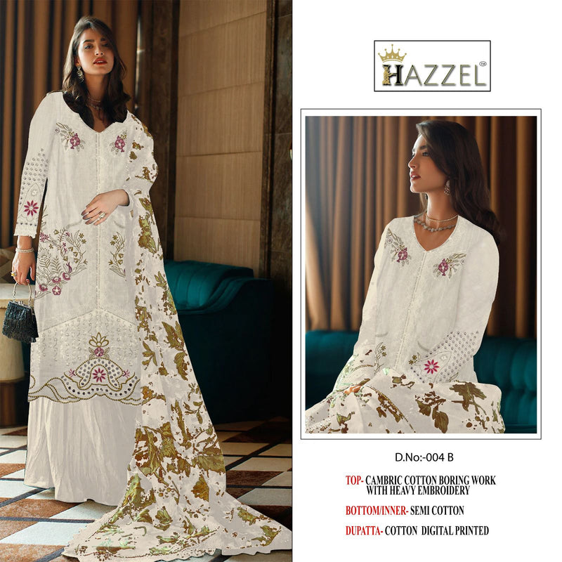 Hazzel M 004 AB Pure Cotton Embroidered Salwar Suits