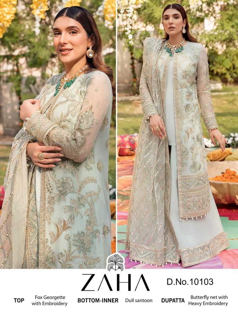 Zaha Zarina Vol 1 Georgette Heavy Embroidered Salwar Suits