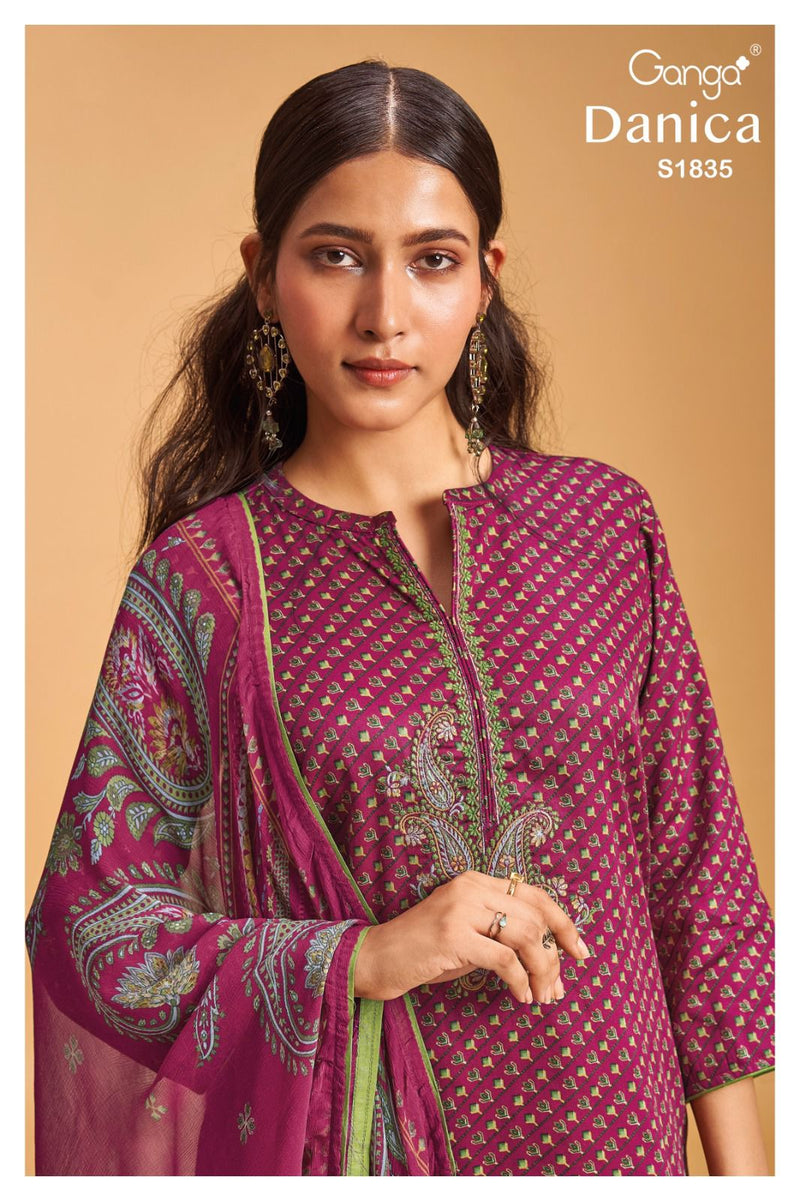 Ganga Danica 1835 Premium Cotton Silk Embroided Pret Collection