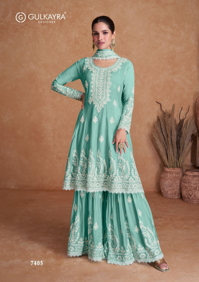 Gulkayra Designer Flory Real Chinon Salwar Suits